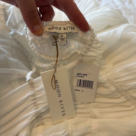 NWT - Moon River White Midi Dress, Open Back - Size L (LARGE) - Picture 7 of 7